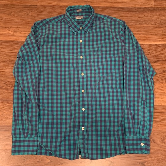 J. Crew Slim Fit L/S Blue Plaid Dress Shirt Size M - Picture 2 of 5
